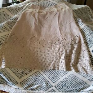 Chico's Beige Linen Skirt with embroidery Size Chico 1 (8/10)